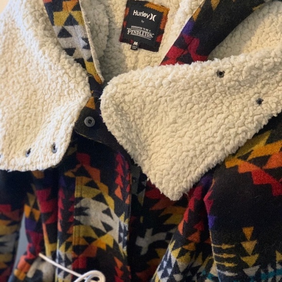 Pendleton x Hurley wool & fleece women’s coat - RARE MD - Picture 7 of 8